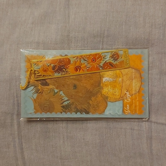 VAN GOGH Sunflowers Metal Bookmark With Tassel - Picture 2 of 3